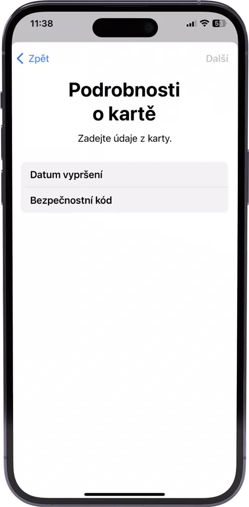 Přidání karty do Apple Pay