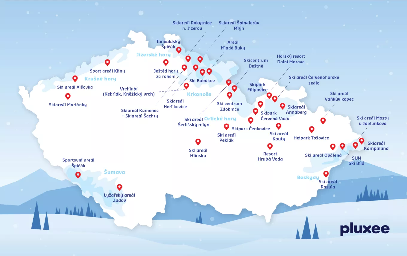 Mapa Ski areálů 