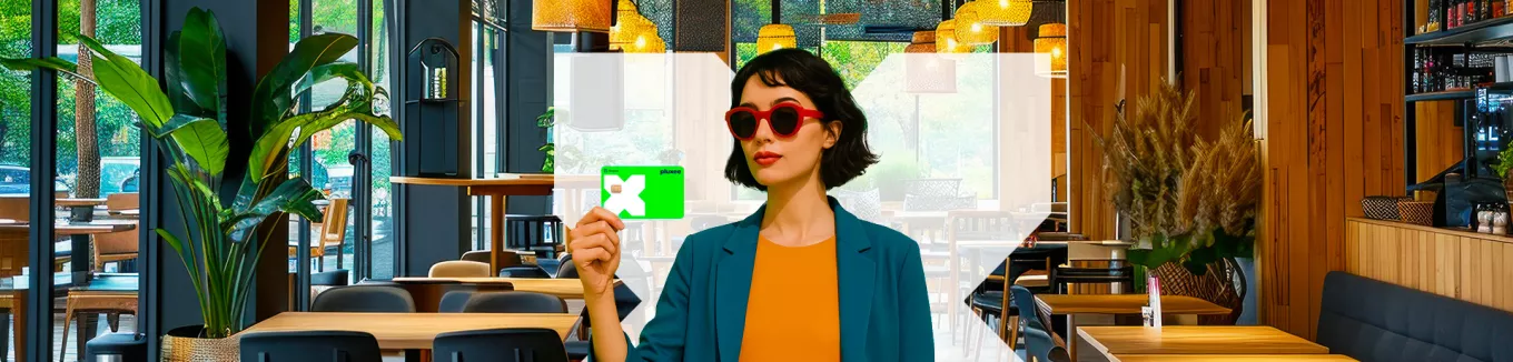 mladá žena s gastro kartou